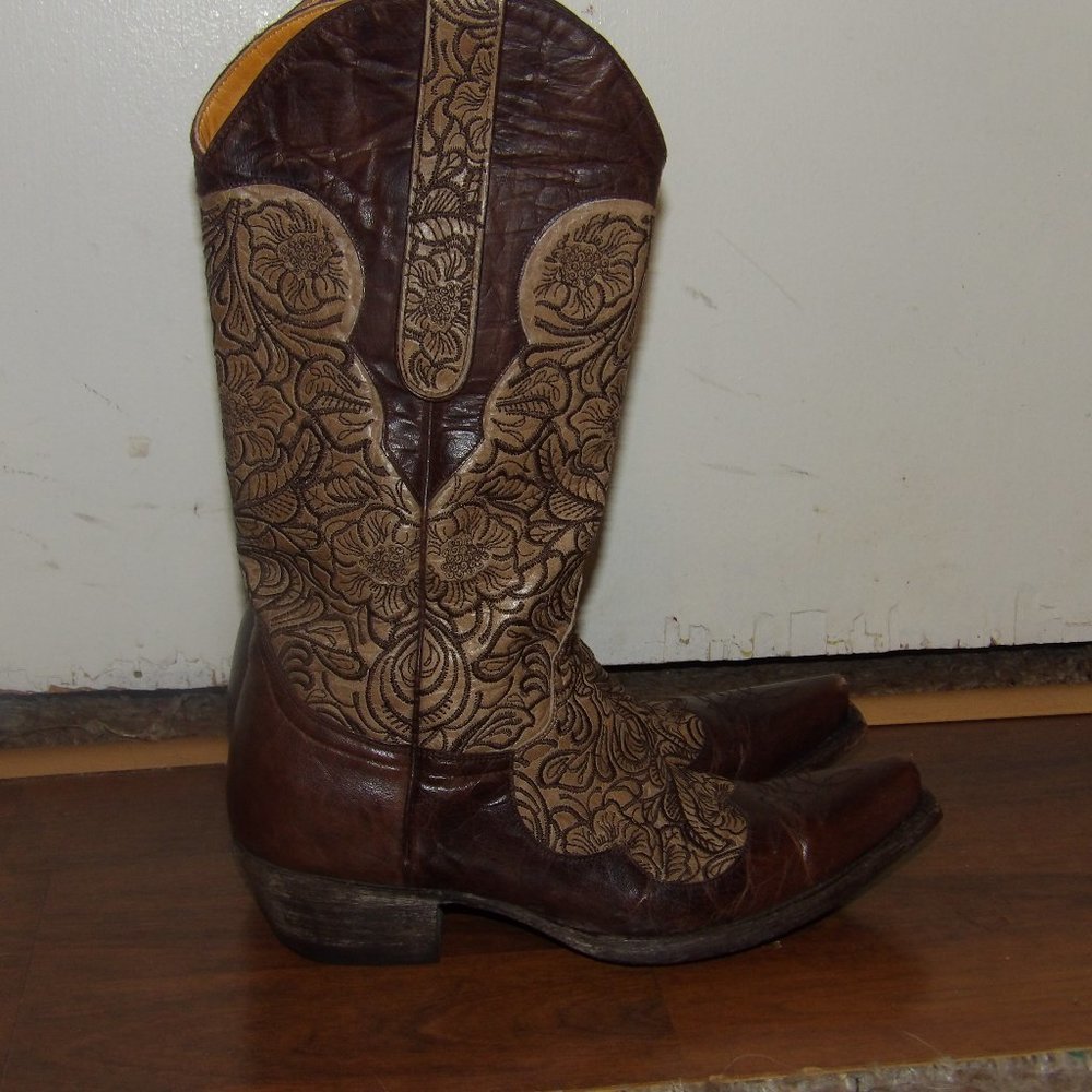 Old Gringo Fully Embroidered Aged Leather Women's Boots Sz 7B